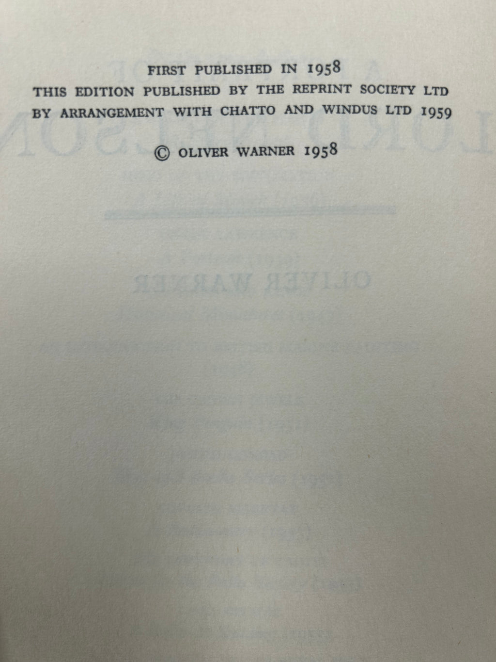 A Portrait of Lord Nelson- Oliver Warner 1959.        013