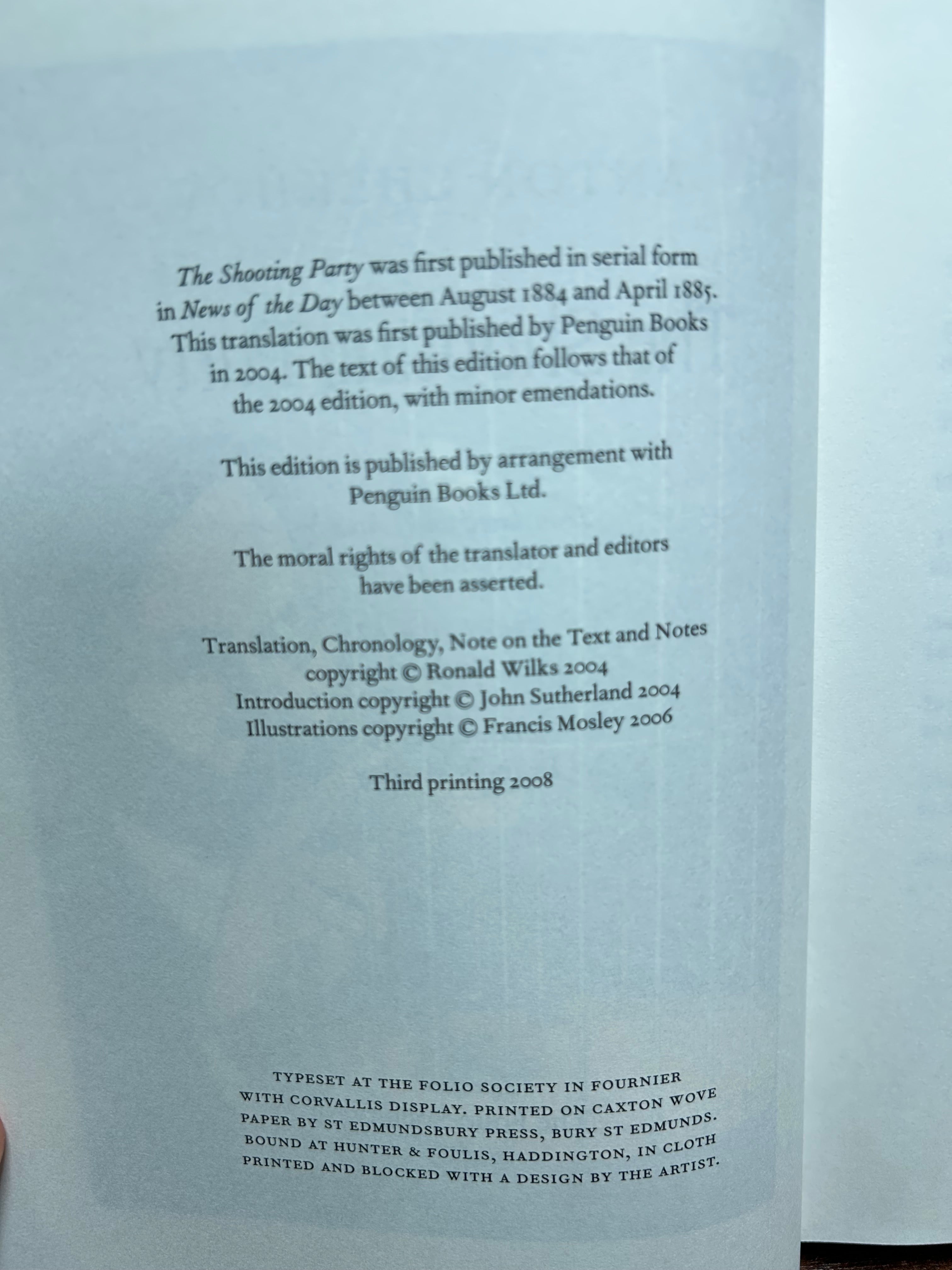 The Shooting Party- Chekhov . Folio Society 108