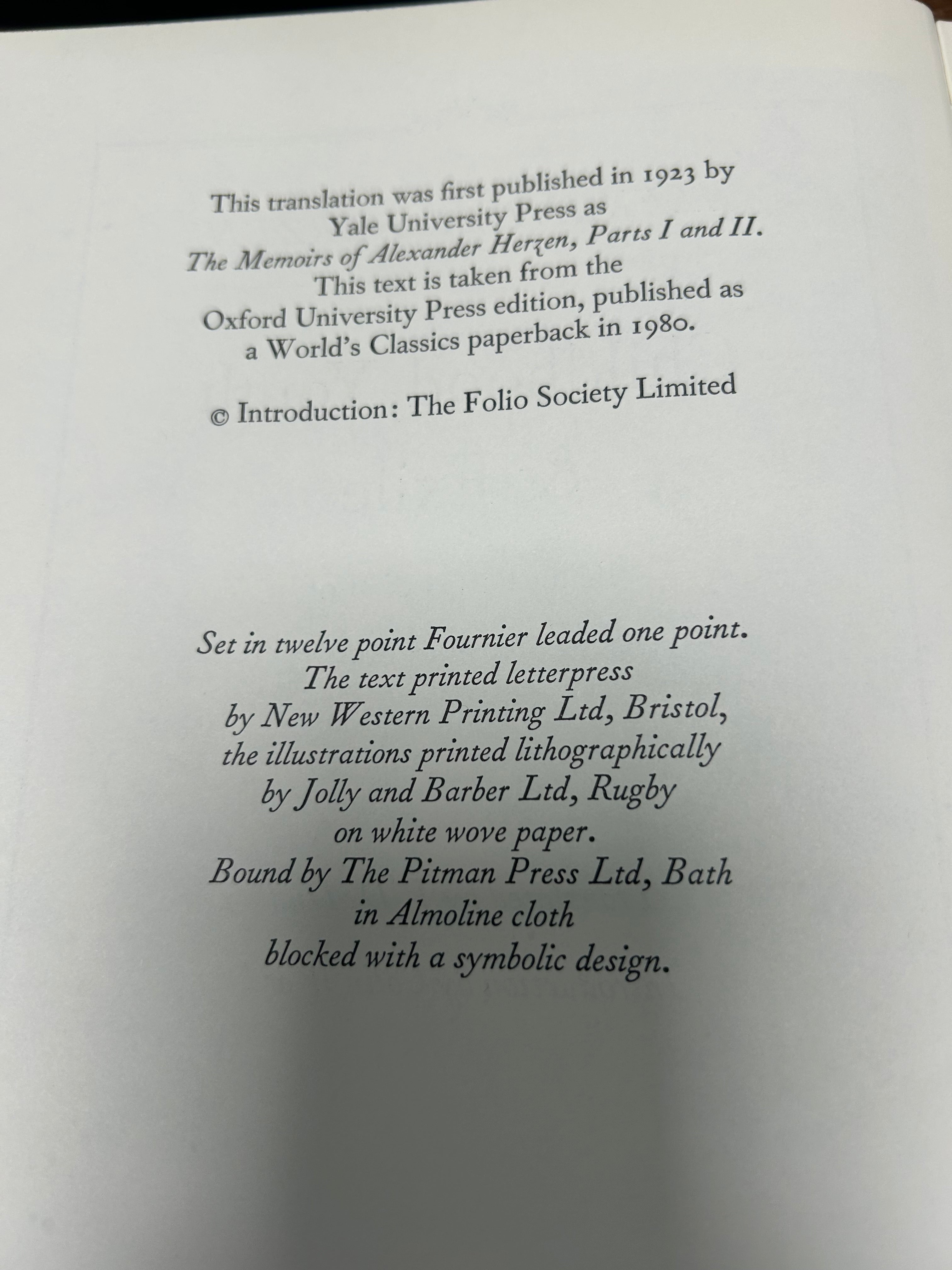 Childhood,Youth & Exile- Alexander Herzen. Folio Society. 104