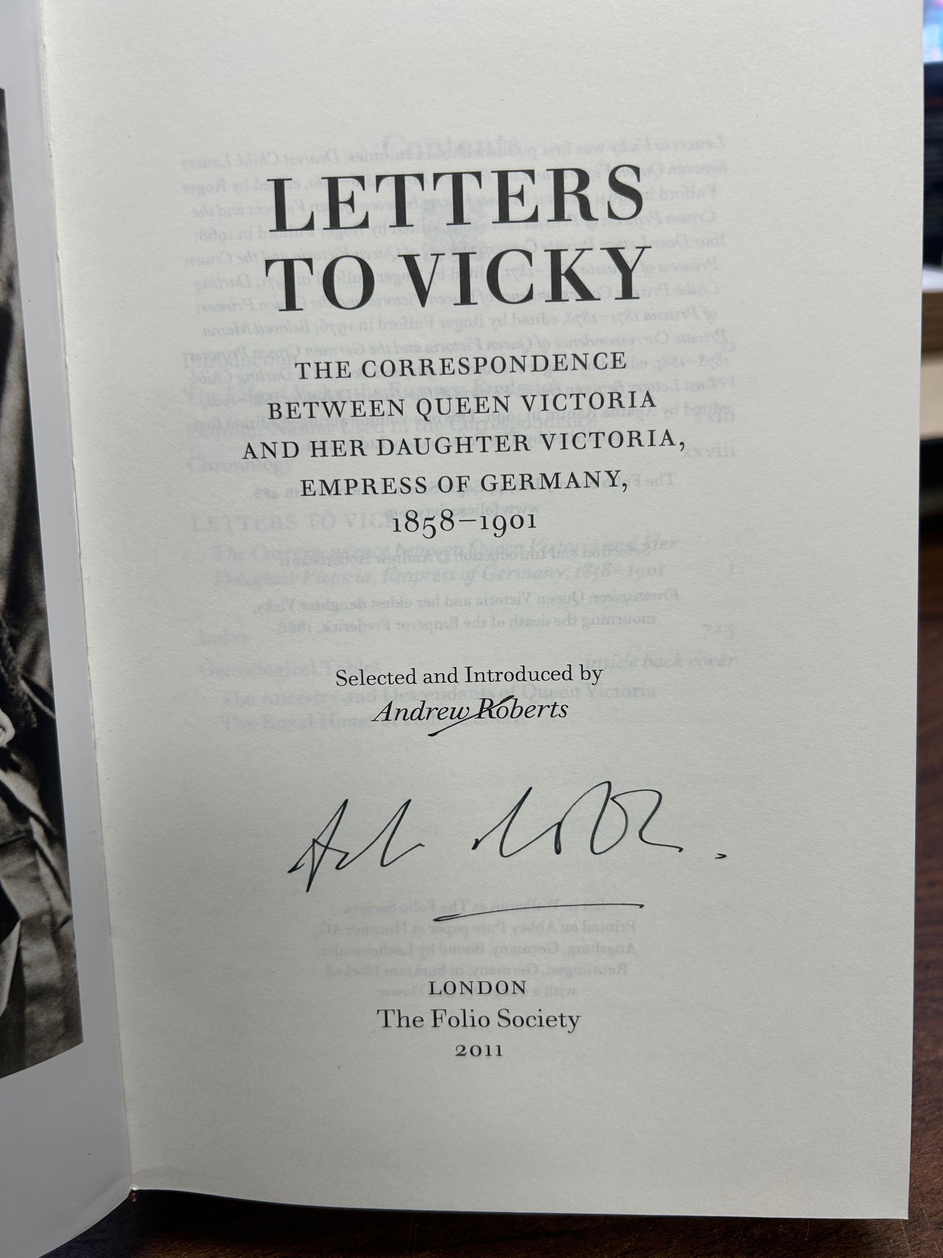 Letters To Vicky- Selected and introduced by Andrew Robert’s. (Signed) Folio Society .109