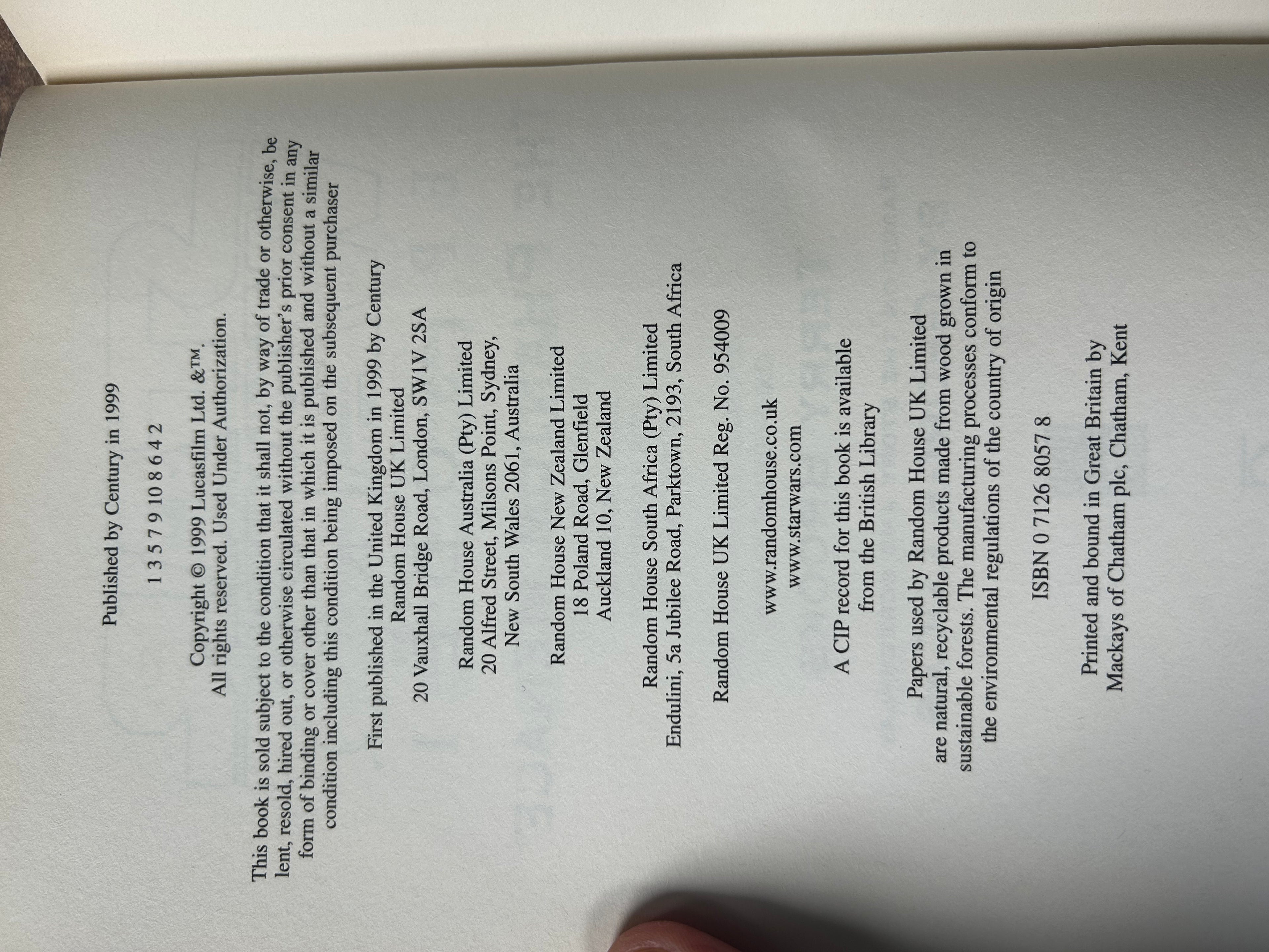 Star Wars,The Phantom Menace- Terry Brooks. Uk 1st Edition 1999